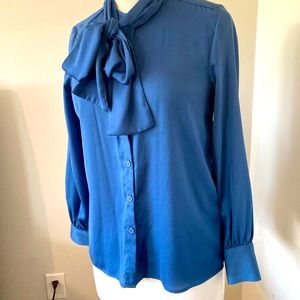 H&M Satin Buttoned Blouse with Bow